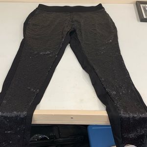 Lane Bryant Black Sequin Leggings (Size 18/20).